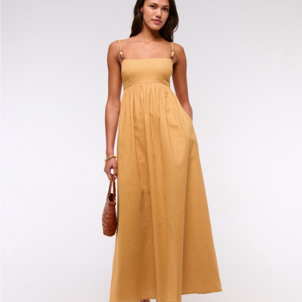 Abercrombie & Fitch Tie-Back Babydoll Maxi Dress